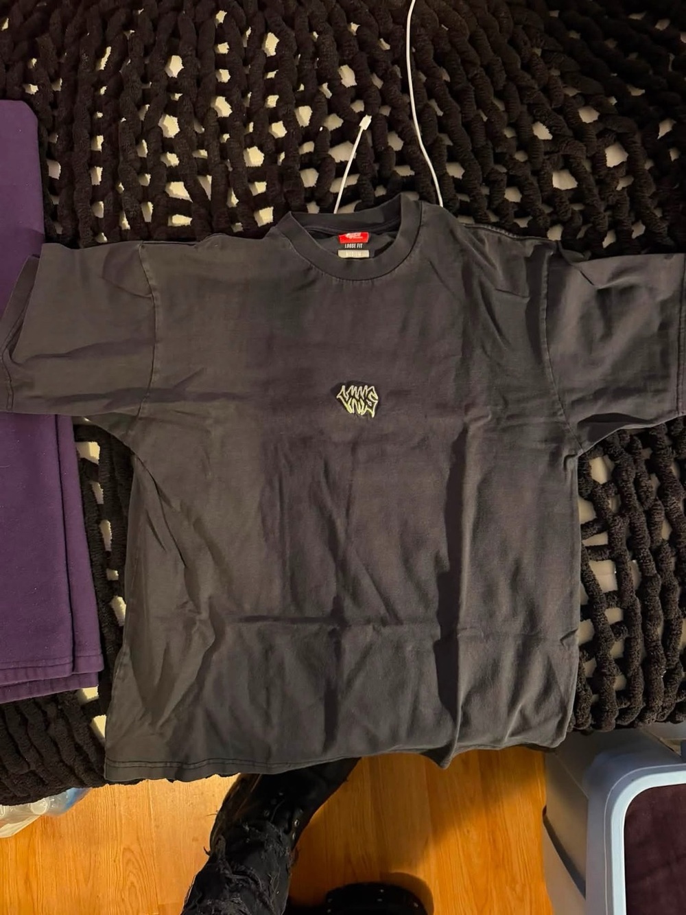 Vans Embroidered Logo Black Canvas T-Shirt